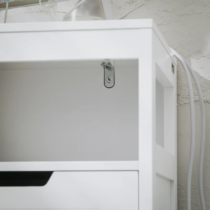 SoBuy BZR121-W Armario de Baño con 1 Comportamiento Abierto y 2 Puertas