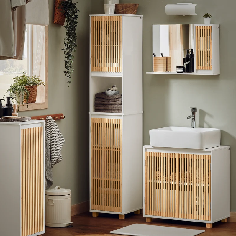 SoBuy BZR125-W Armario para debajo del lavabo 60 x 60 x 33 cm