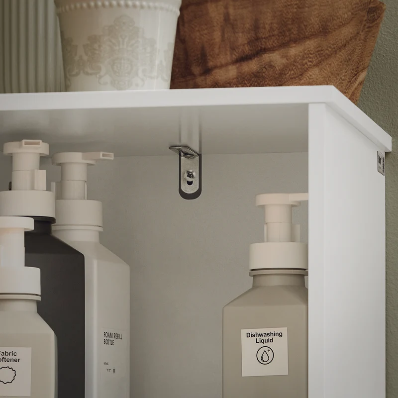 SoBuy BZR127-W Mueble Columna de Baño con 1 Compartimiento 2 Puertas