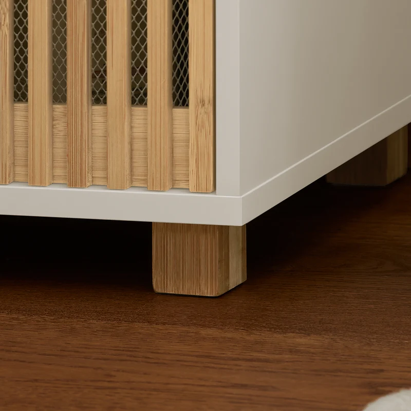 SoBuy BZR127-W Mueble Columna de Baño con 1 Compartimiento 2 Puertas