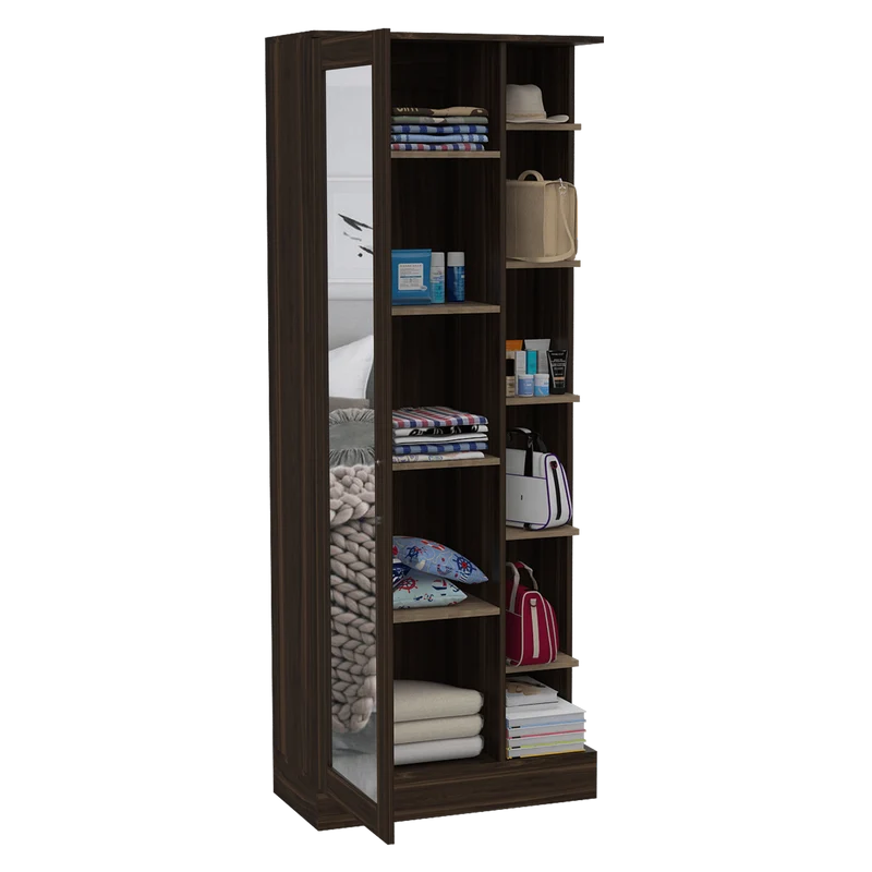 Combo para Habitación, Lara, Incluye Clóset y Mesa Auxiliar, Caoba y Blanco