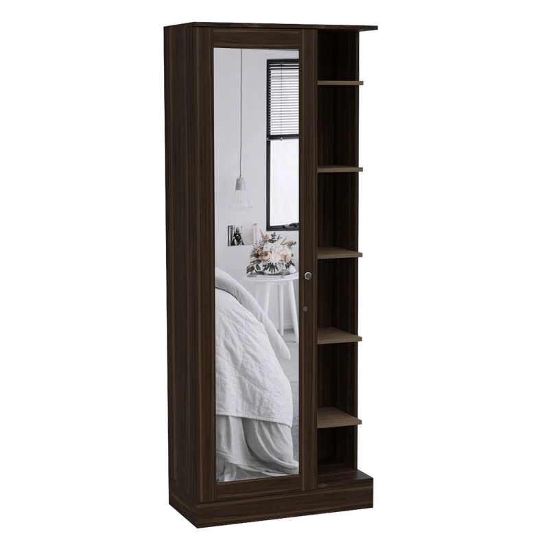 Combo para Habitación, Lara, Incluye Clóset y Mesa Auxiliar, Caoba y Blanco