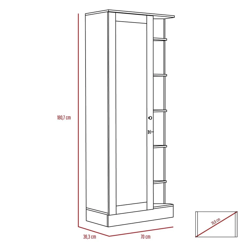 Combo para Habitación, Lara, Incluye Clóset y Mesa Auxiliar, Caoba y Blanco