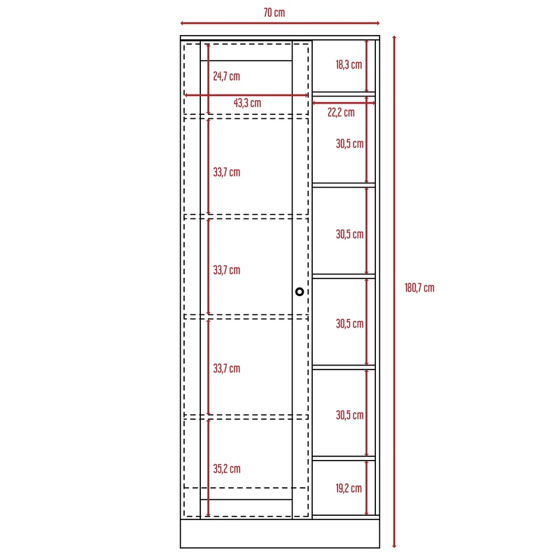 Combo para Habitación, Lara, Incluye Clóset y Mesa Auxiliar, Caoba y Blanco
