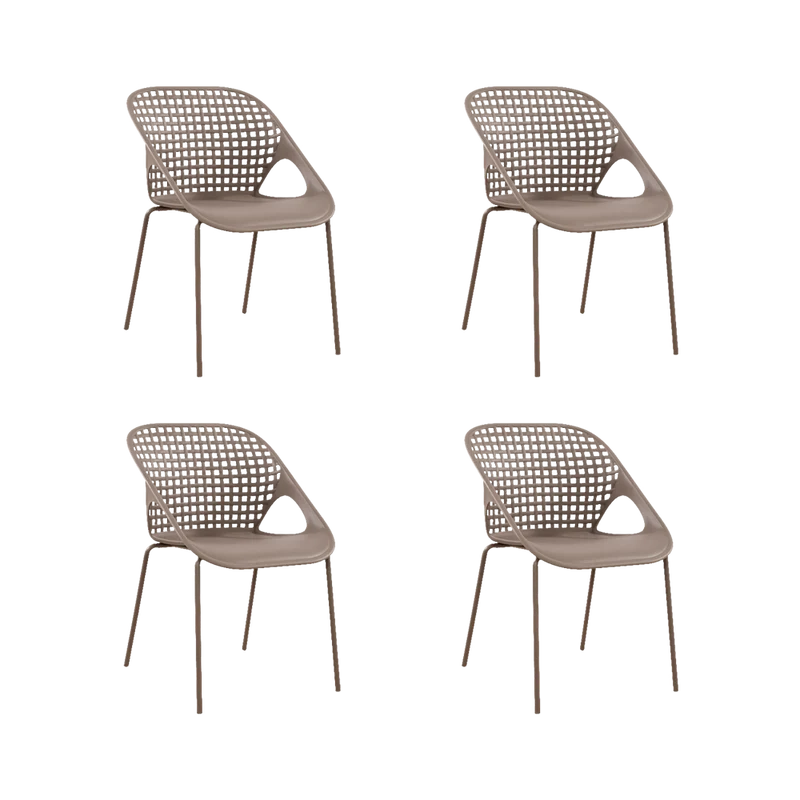 Combo Talos, Incluye una Mesa y 4 Sillas Color Taupe