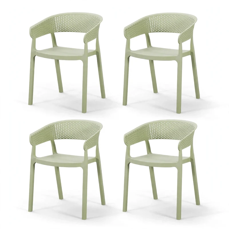 Combo Nebula, Incluye una Mesa y 4 Sillas Color Verde