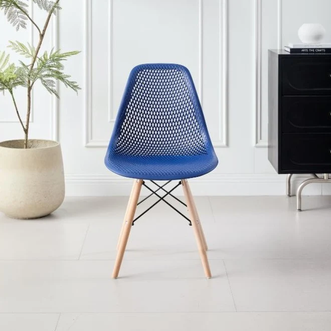 Combo Flora, Incluye una Mesa y 4 Sillas Color Azul
