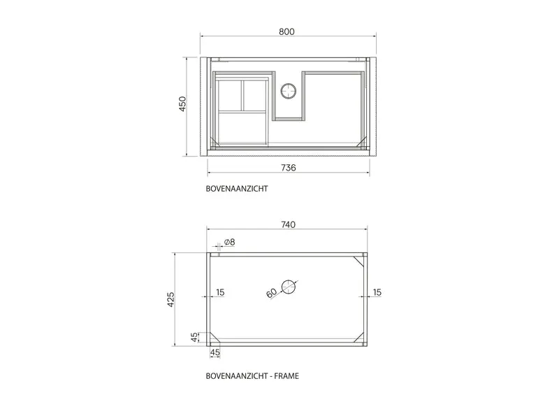 Mueble de baño - Ahun - Nogal - 80 cm