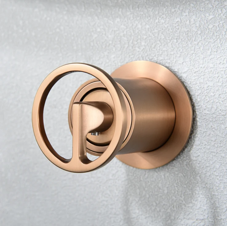 Grifería Empotrada Lavabo Oro Rosa Cepillado Olimpo - Imex | Diseño Elegante