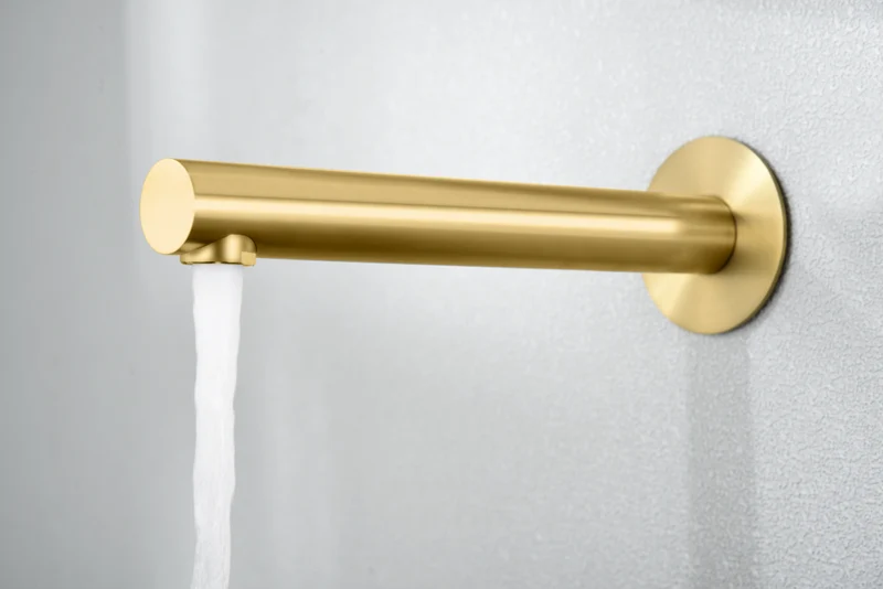 Grifería Empotrada Lavabo Oro Cepillado Olimpo - Imex | Diseño Minimalista