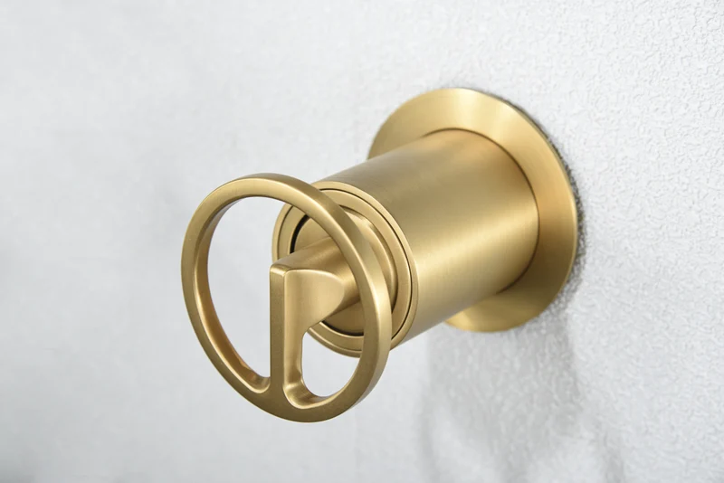 Grifería Empotrada Lavabo Oro Cepillado Olimpo - Imex | Diseño Minimalista