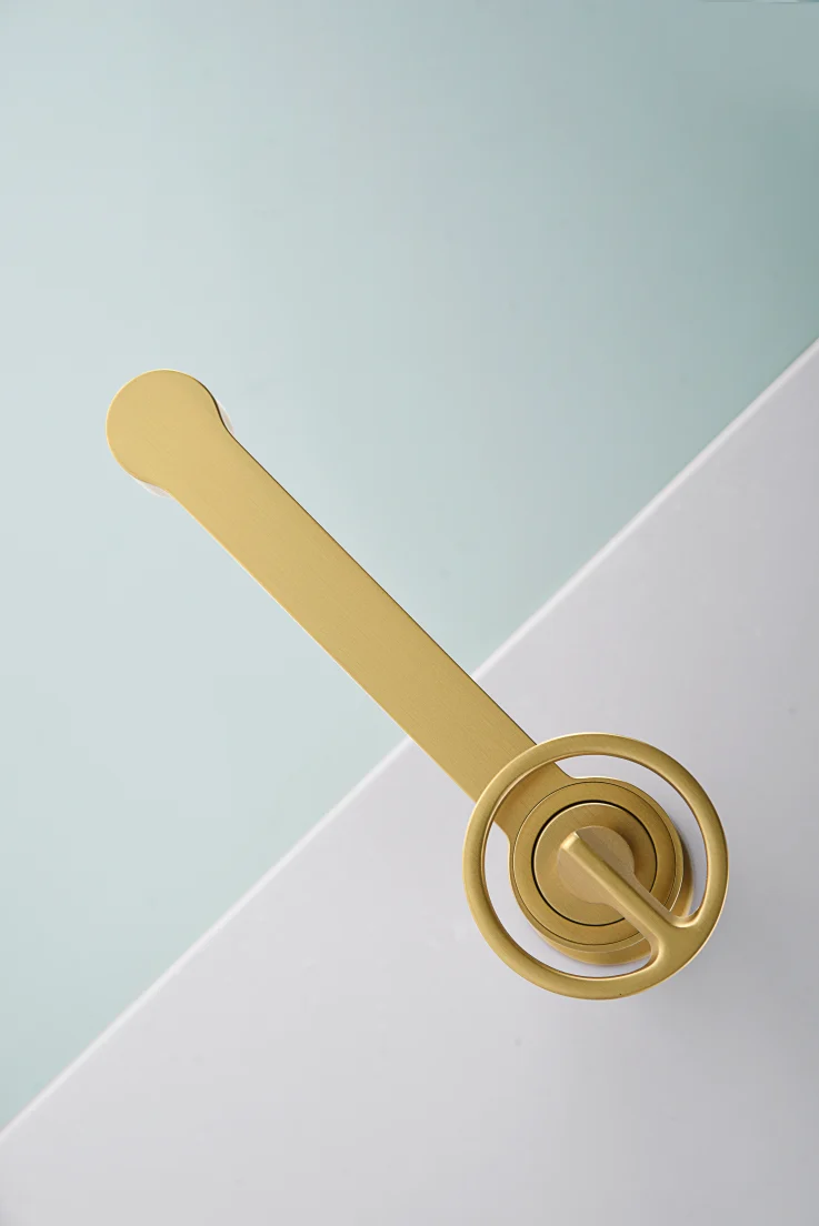 Grifería monomando lavabo Olimpo oro cepillado de Imex