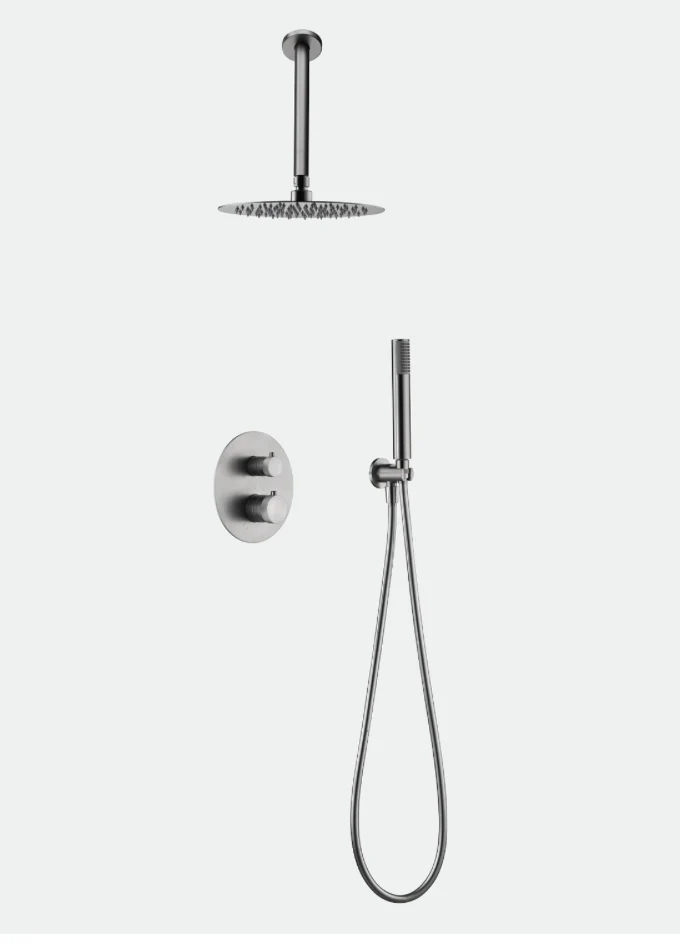 Conjunto Ducha Termostático Empotrado Níquel Cepillado Top - Imex