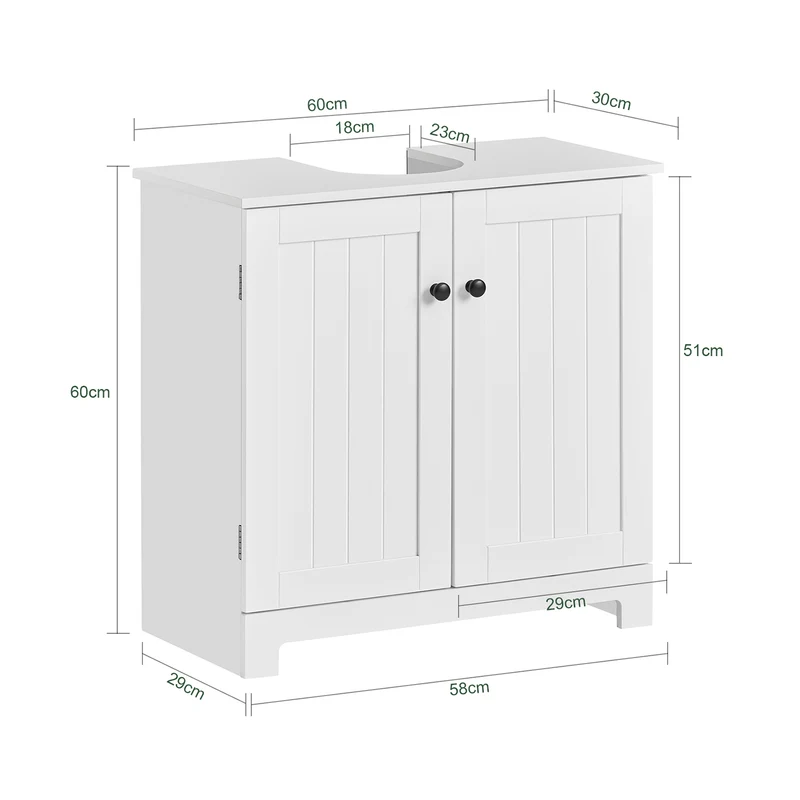 SoBuy BZR18-II-W Armario Lavabo con pedestal Armario de baño hasta el suelo Blanco