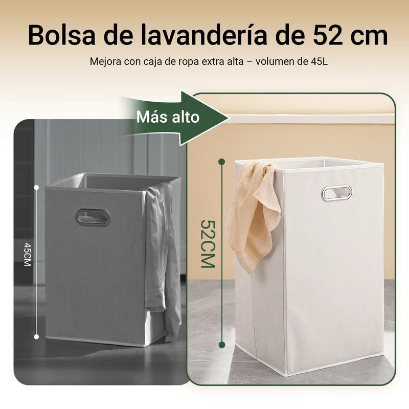 SoBuy BZR33-II-DG Armario baño Cesto para Ropa Sucia con 2 Cestos y 2 Cajones Gris