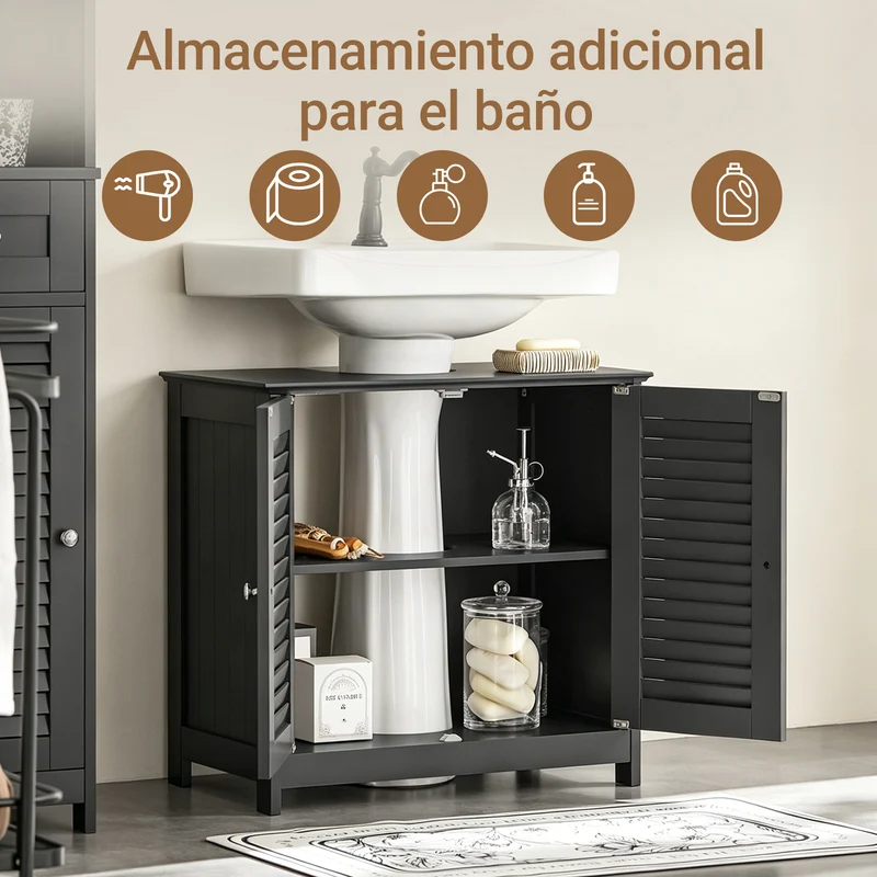 SoBuy FRG237-II-DG Mueble para Debajo del Lavabo Gris Oscuro