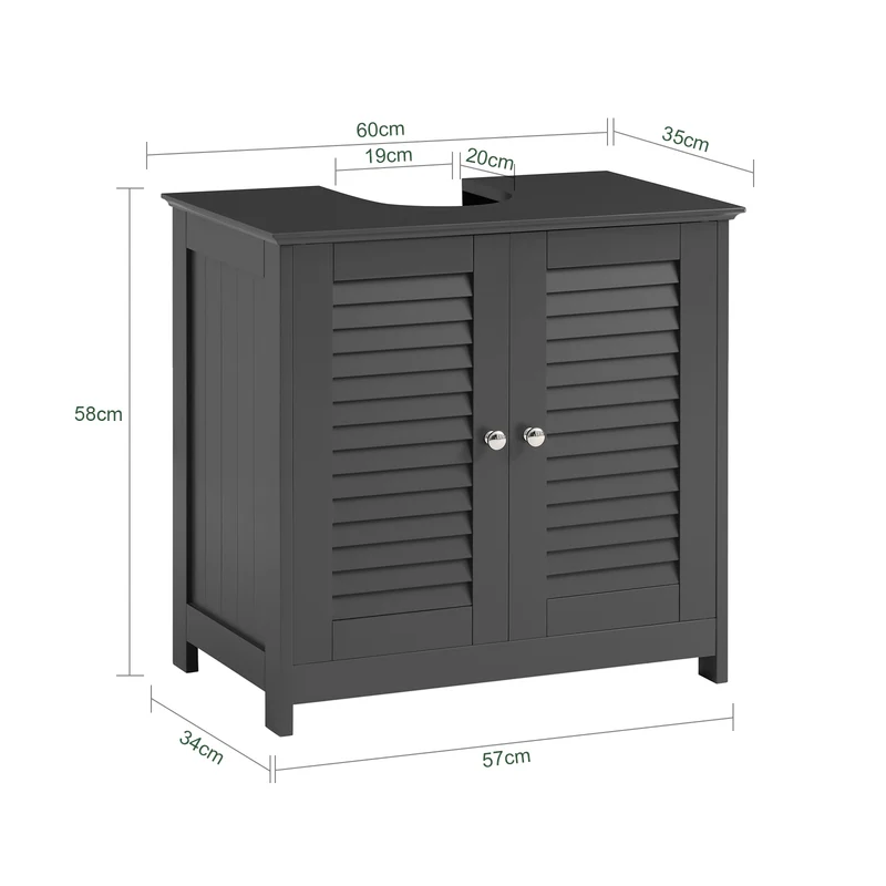 SoBuy FRG237-II-DG Mueble para Debajo del Lavabo Gris Oscuro