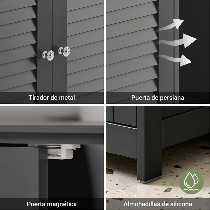 SoBuy FRG237-II-DG Mueble para Debajo del Lavabo Gris Oscuro