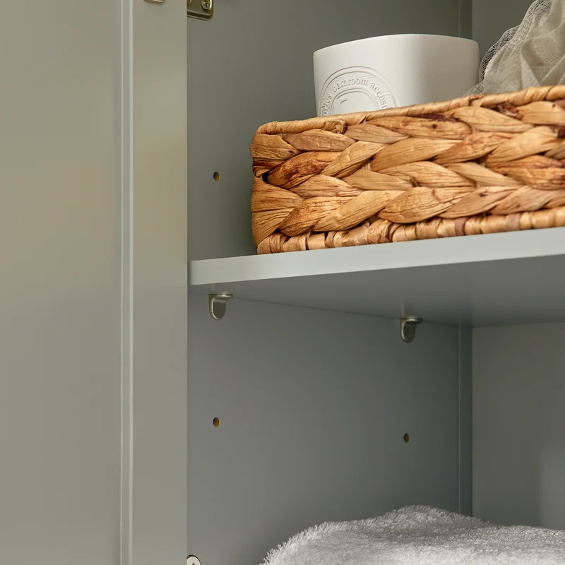 SoBuy BZR68-HG Armario Alto baño con 3 Estantes y 1 Puerta