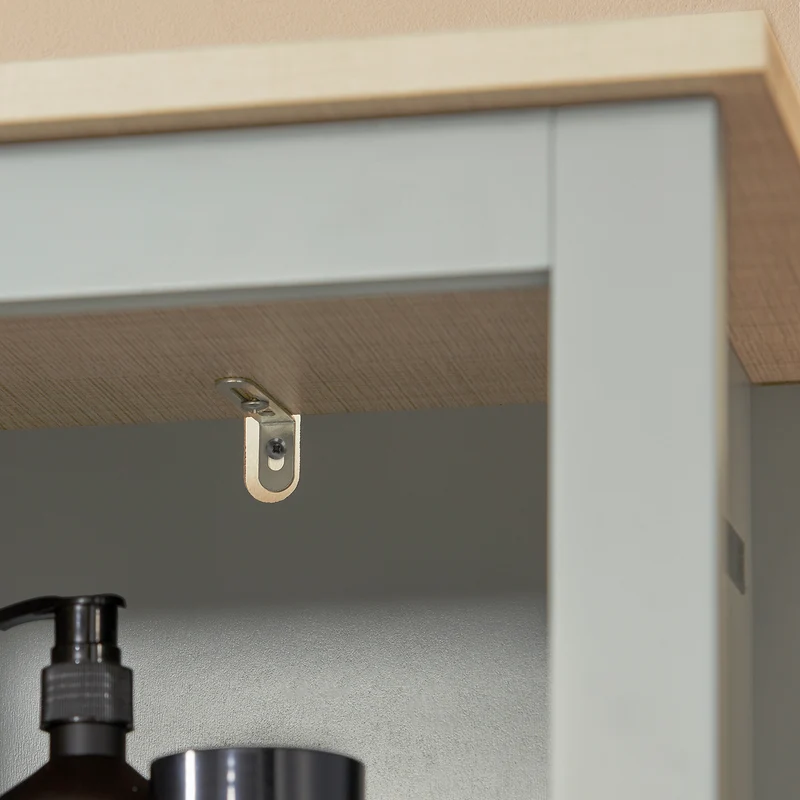 SoBuy BZR68-HG Armario Alto baño con 3 Estantes y 1 Puerta