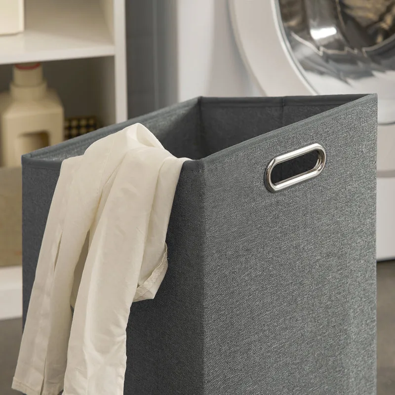 SoBuy BZR66-W Armario de Baño con 1 Cesto para Colada y 1 Cajón
