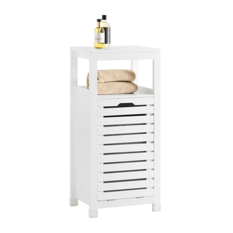 SoBuy BZR67-W Armario para baño con un cesto para Ropa Sucia