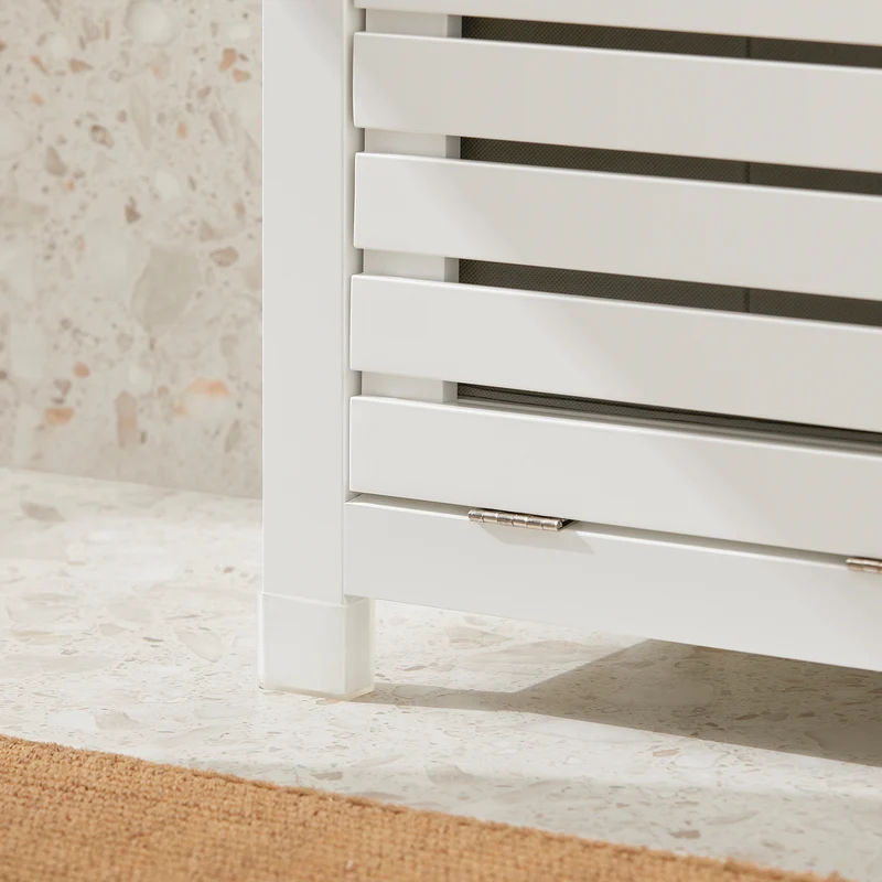 SoBuy BZR67-W Armario para baño con un cesto para Ropa Sucia