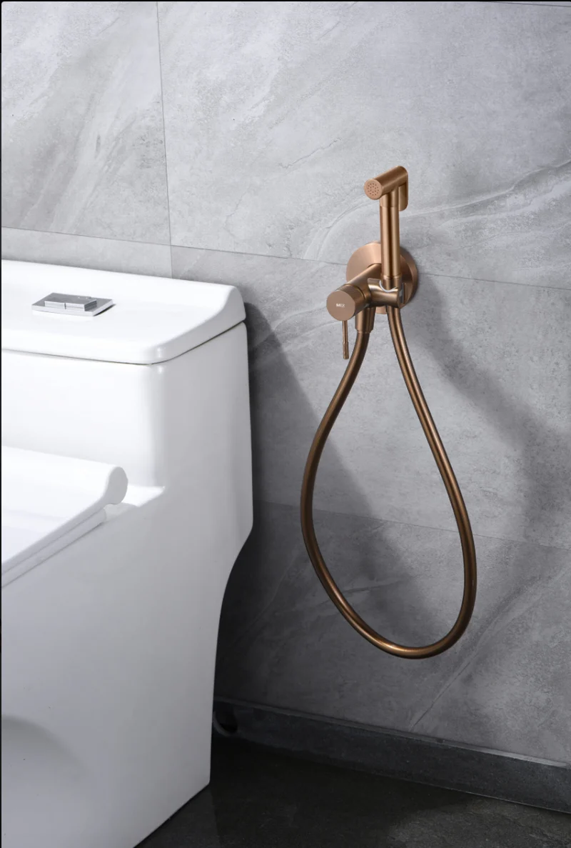 Grifería Bidet Empotrada Oro Rosa Cepillado Line - Imex | Diseño Premium
