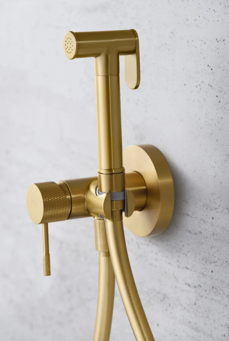 Grifería Bidet Empotrada Oro Cepillado Line - Imex | Diseño Premium