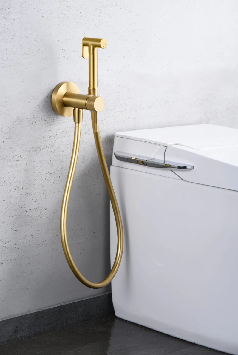 Grifería Bidet Empotrada Oro Cepillado Line - Imex | Diseño Premium