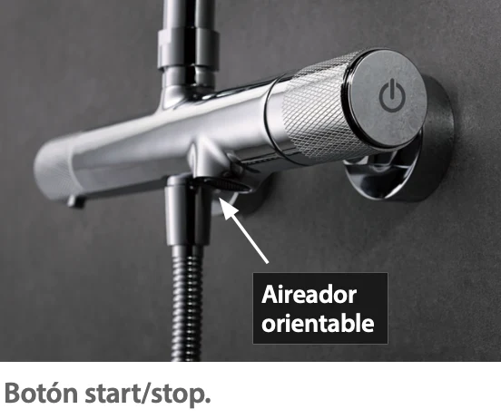 Barra Bañera Termostática Cromada Line - Imex | Rociador Ø20cm Antical