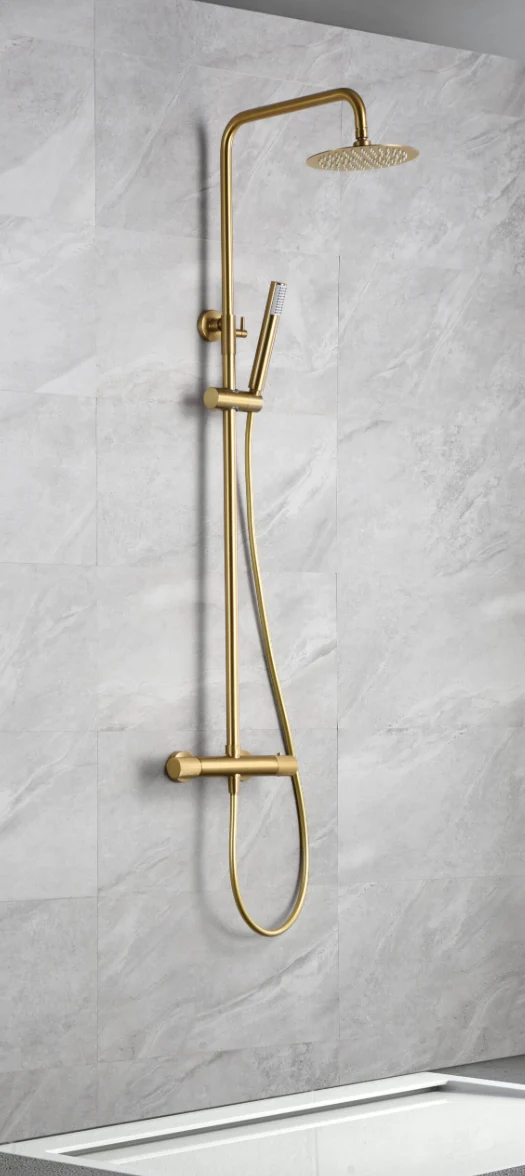 Columna de Ducha Termostática Oro Cepillado Line - Imex
