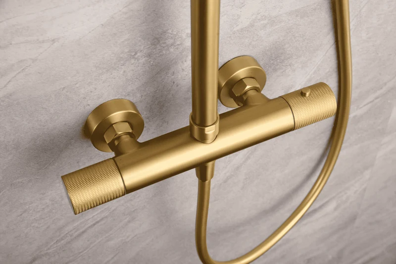Columna de Ducha Termostática Oro Cepillado Line - Imex