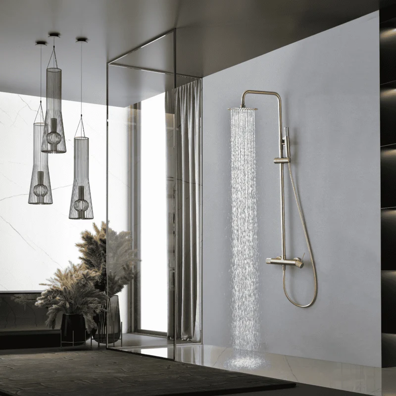 Columna de Ducha Monomando Oro Cepillado Line - Imex