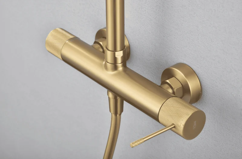 Columna de Ducha Monomando Oro Cepillado Line - Imex
