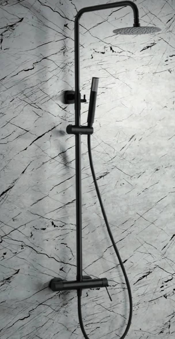 Columna de Ducha Monomando Negro Mate Line - Imex