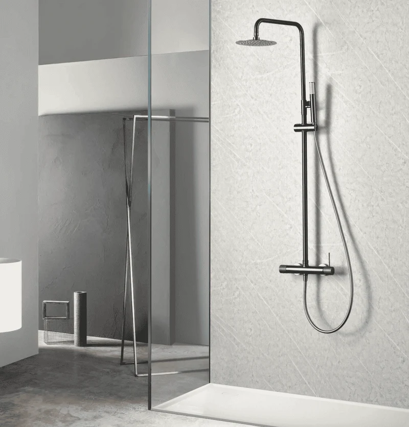 Columna de Ducha Monomando Black Gun Metal Line - Imex