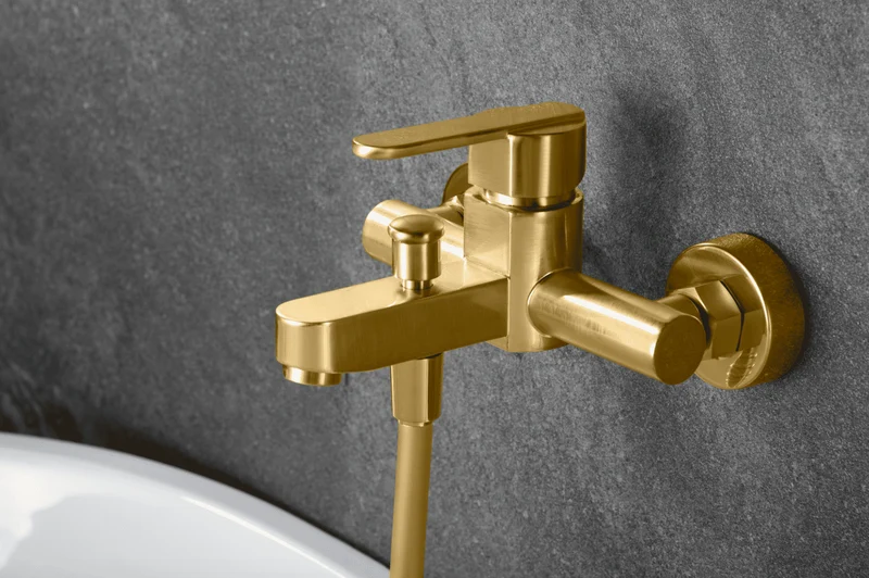 Grifería Baño-Ducha Monomando Roma Oro Cepillado - Imex