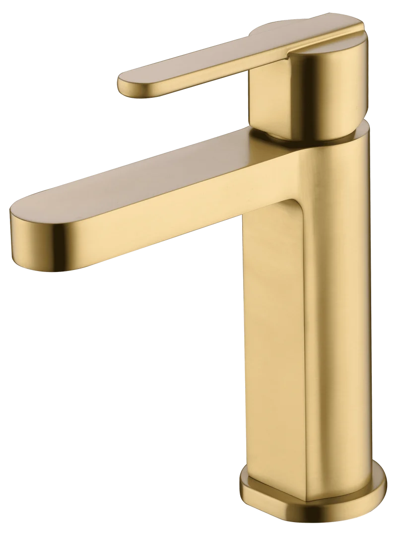 Grifería Monomando Lavabo Roma Oro Cepillado - Imex