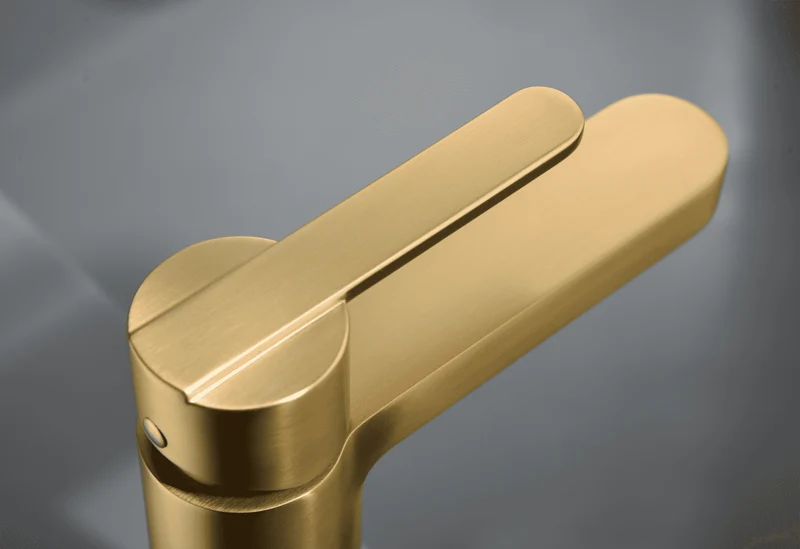 Grifería Monomando Lavabo Roma Oro Cepillado - Imex