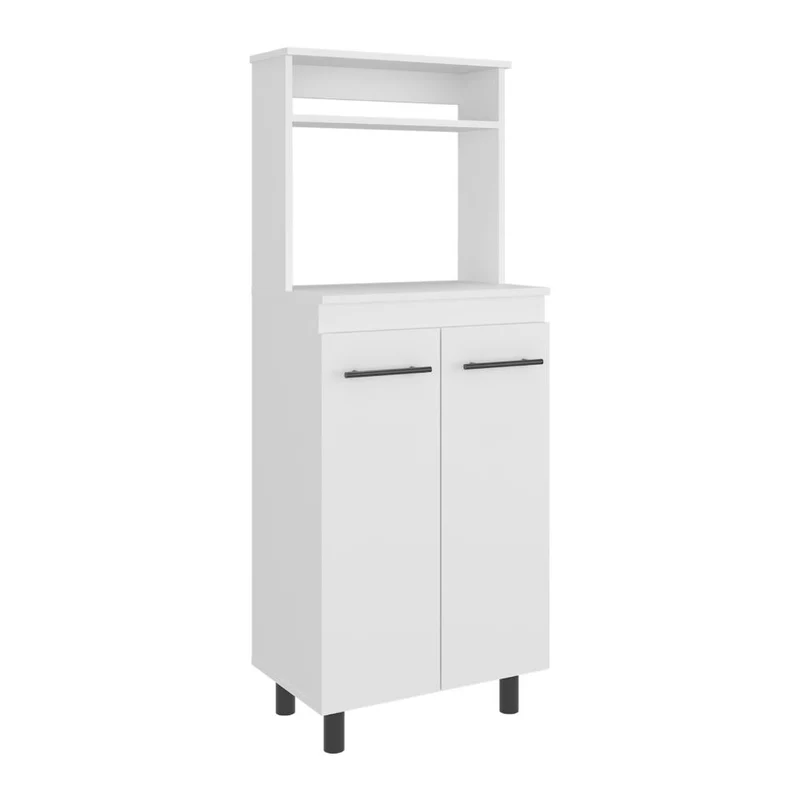 Modulo Microondas Kane, Kronos Blanco, Con compartimiento inferior para alimentos y utensilios de cocina ZF