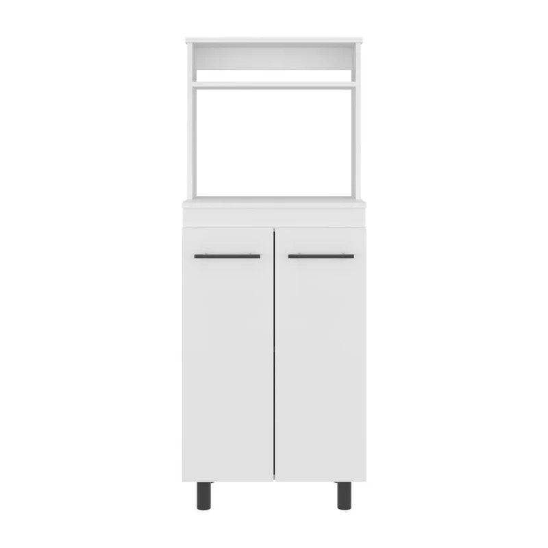 Modulo Microondas Kane, Kronos Blanco, Con compartimiento inferior para alimentos y utensilios de cocina ZF
