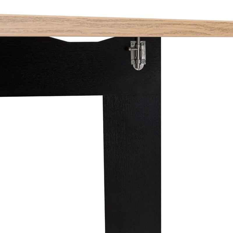 Mesa Auxiliar de Cocina Plegable Mérida, Wengue y Fresno Europeo, con Amplia Superficie