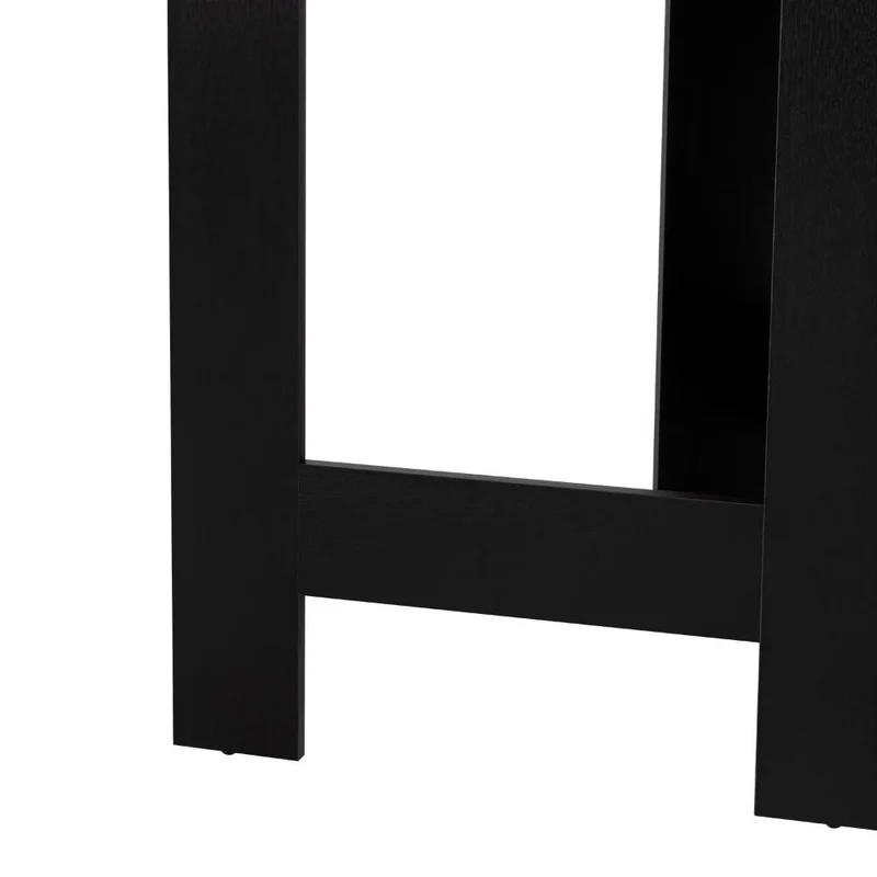Mesa Auxiliar de Cocina Plegable Mérida, Wengue y Fresno Europeo, con Amplia Superficie