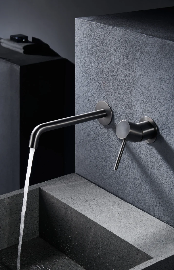 Grifería Lavabo Empotrada Monza Black Gun Metal - Imex | Diseño Industrial