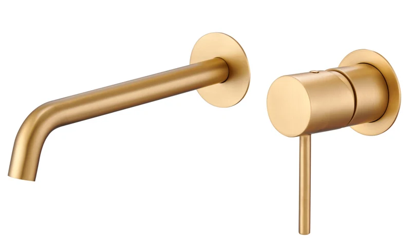 Grifería Lavabo Empotrada Monza Oro Cepillado - Imex | Diseño Minimalista