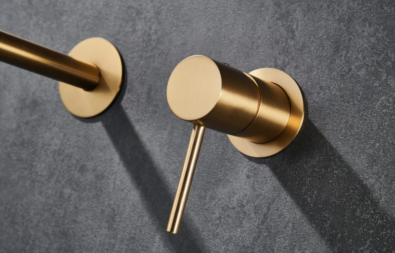Grifería Lavabo Empotrada Monza Oro Cepillado - Imex | Diseño Minimalista