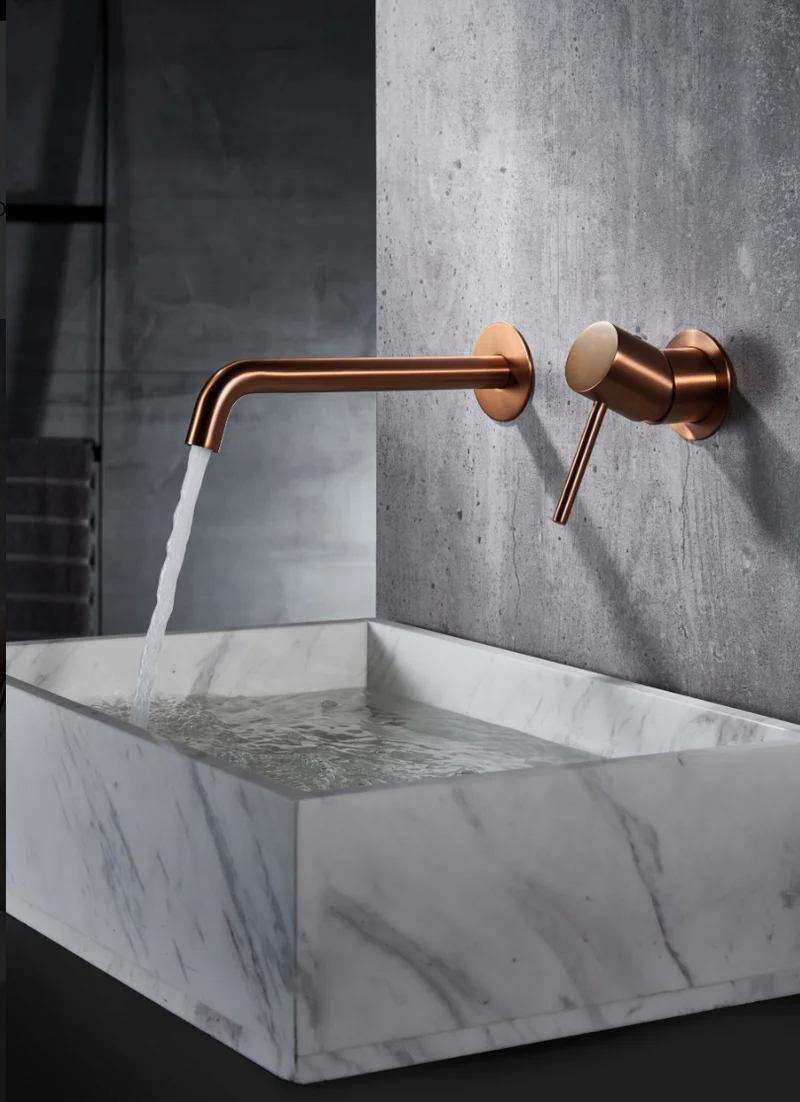 Grifería Lavabo Empotrada Monza Oro Rosa Cepillado - Imex | Diseño Elegante