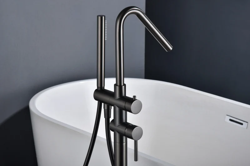 Grifería Bañera Exenta Corcega Black Gun Metal - Imex