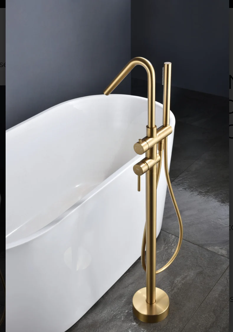 Grifería Bañera Exenta Corcega Oro Cepillado - Imex